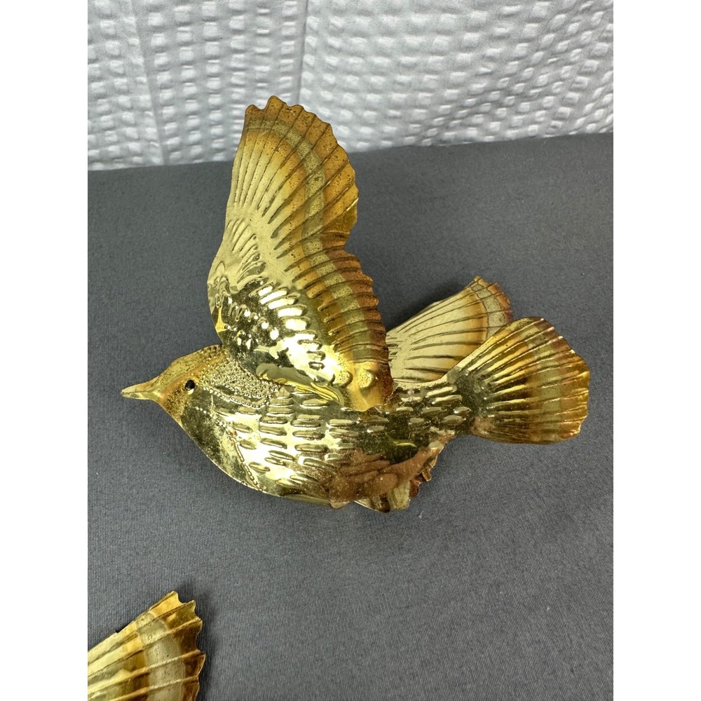 3 Vintage Home Interiors Metal Birds in Flight Wall Hanging Decor Retro MCM - Picture 4 of 9